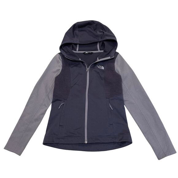 The North Face Petra Hoodie Women’s S | Quilted Moto Fleece, Purple Zip Jacket - Picture 5 of 10